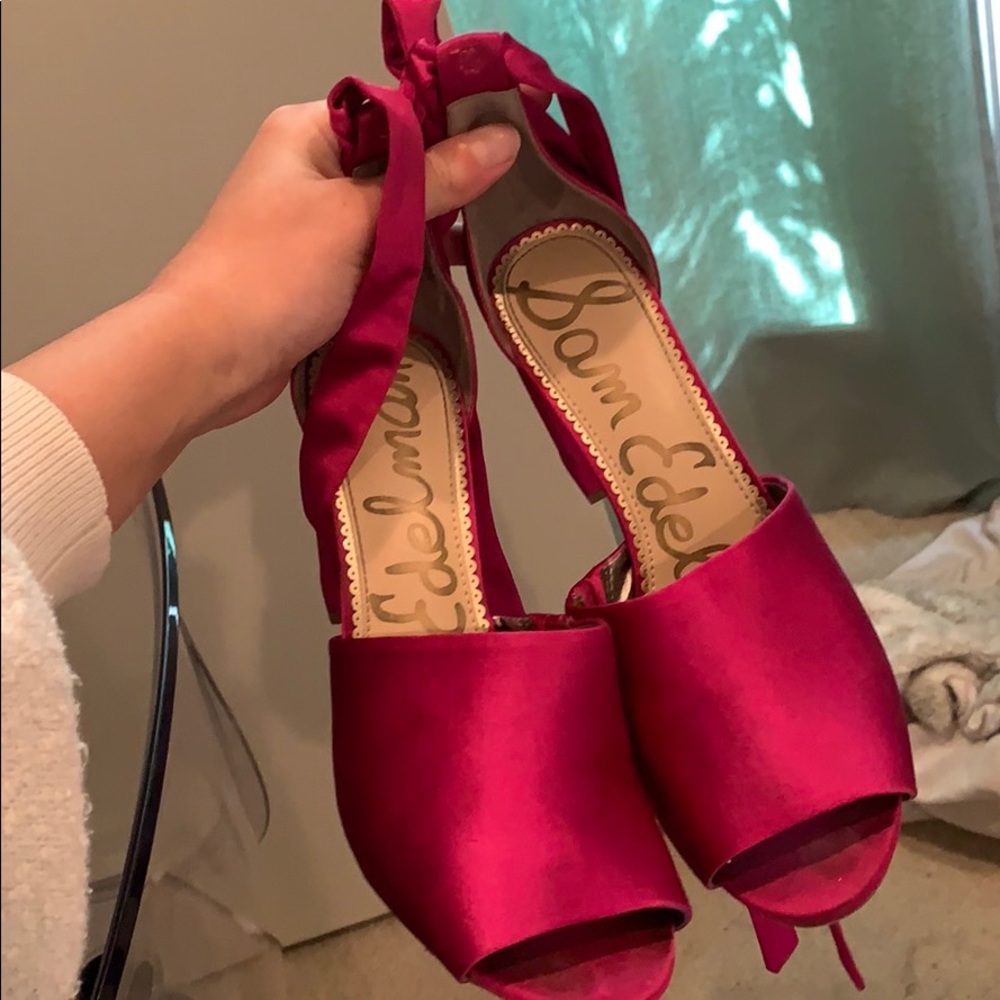 Sam Edelman pink tie heels